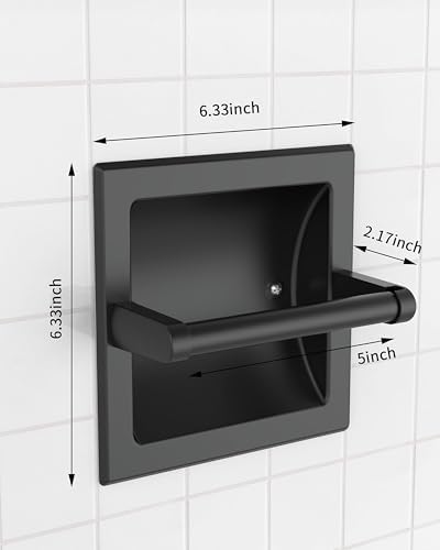 Matte Black Recessed Toilet Paper Holder