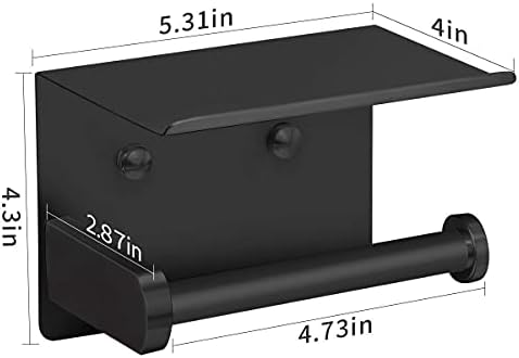 VAEHOLD Self Adhesive Toilet Paper Holder Phone Shelf Stainless Steel Rustproof Wall Mounted