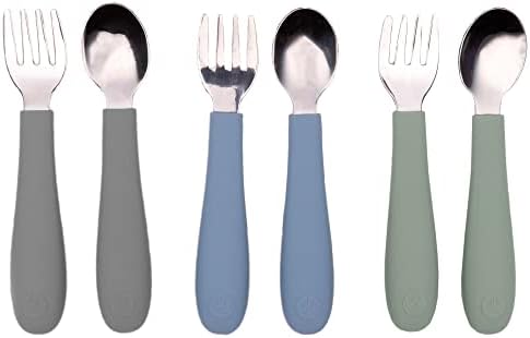 WeeSprout Toddler Utensils Set 3 Forks and 3 Spoons