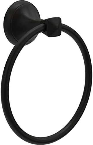 Sturdy Matte Black Bath Towel Holder Ring