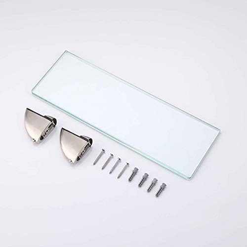 KES 137-Inch Floating Glass Organizer Shelf with Brushed Nickel Finish