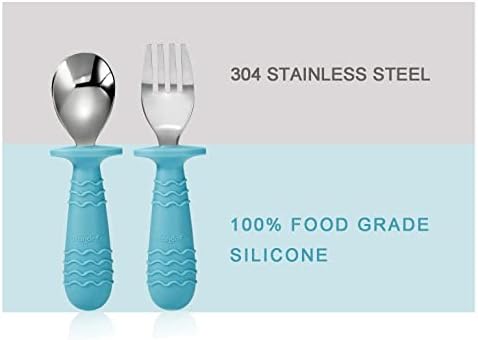 PandaEar BPA-Free Baby Utensils Silicone Holding Design for Toddlers