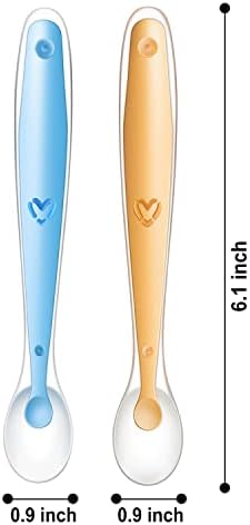 PandaEar 2 Pack Baby Food Spoon Disperner 2 Silicone Baby Spoons