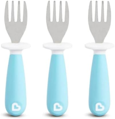 Munchkin Toddler Fork Set 3-Pack Blue stainless steel for toddlers