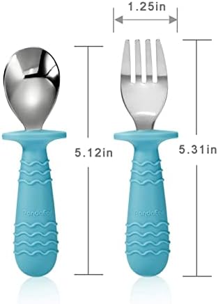 PandaEar BPA-Free Baby Utensils Silicone Holding Design for Toddlers