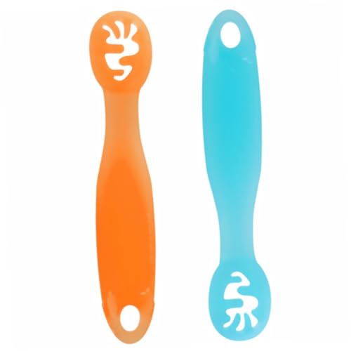 2-Piece Portable Silicone Dip Spoons for Toddlers