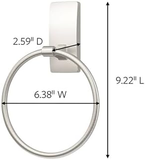 Command Hand Towel Holder Damage-Free Bathroom Organizing Kit Satin Nickel