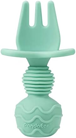 PandaEar 4Pack Silicone Baby Spoons Forks Anti-Choke Self-Feeding Ages 3