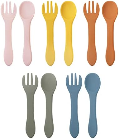 DF DUALFERV 10 Pcs Silicone Baby Utensils Set