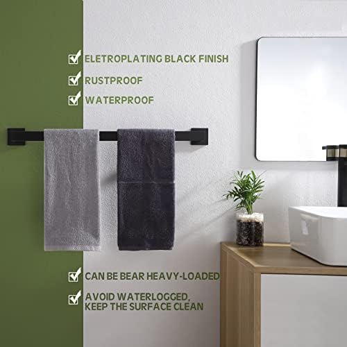 24-Inch Stainless Steel Towel Bar Matte Black