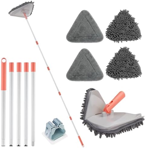 Wall Cleaner Triangle Mop with 82 Inch Long Handle