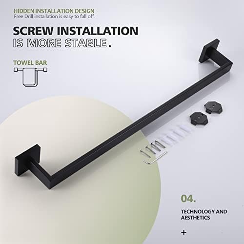 24-Inch Stainless Steel Towel Bar Matte Black