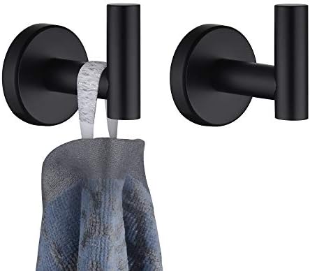 J-Q-K Black 2-Pack Bathroom Towel Hook