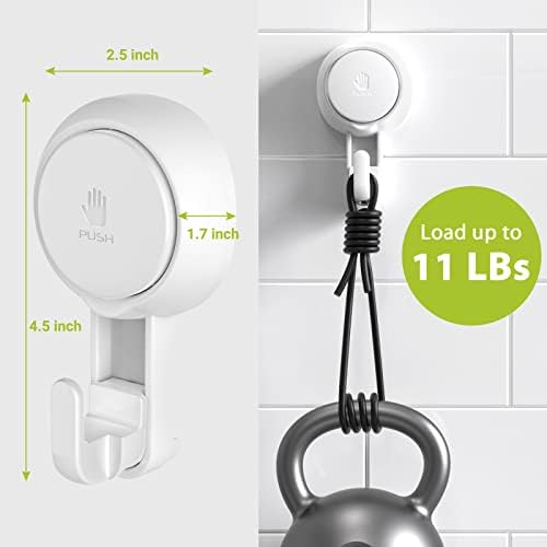 Elegear Suction Cup Shower Hooks 4-Pack