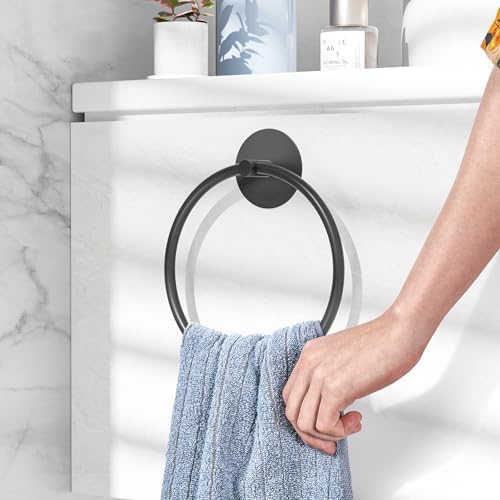 Matte Black Bathroom Towel Holder - Durable and Stylish