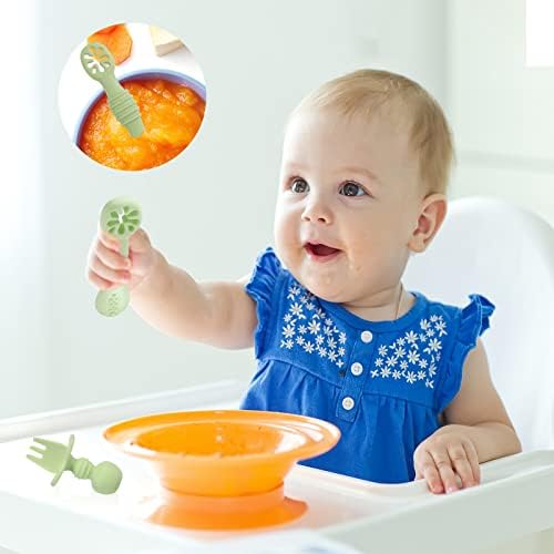 4-Piece Silicone Baby Spoons for Self-Feeding
