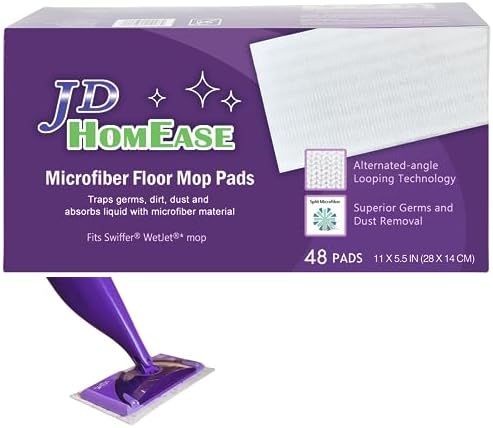 48-Pack Microfiber Floor Cleaner Spray Mop Refill for Swiffer WetJet