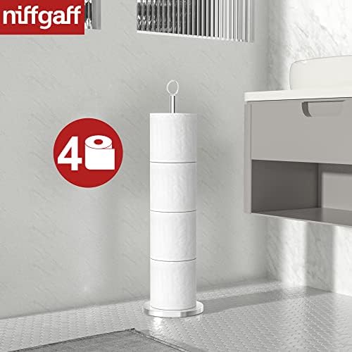 Modern Stainless Steel Toilet Paper Holder Stand with 4 Rolls Capacity