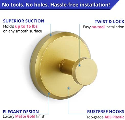 Cool Suction Cup Robe Towel Hook for Bathroom Kitchen Use Waterproof