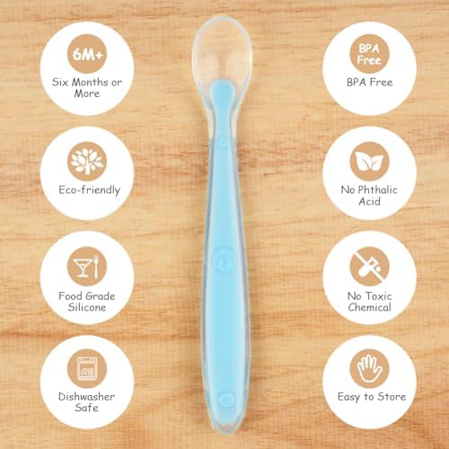 Vicloon Safe Silicone Feeding Spoons for Babies