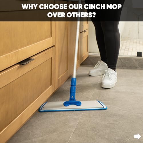 Cinch Pro-Grade Microfiber Mop for Hardwood Floors Reusable Powerful