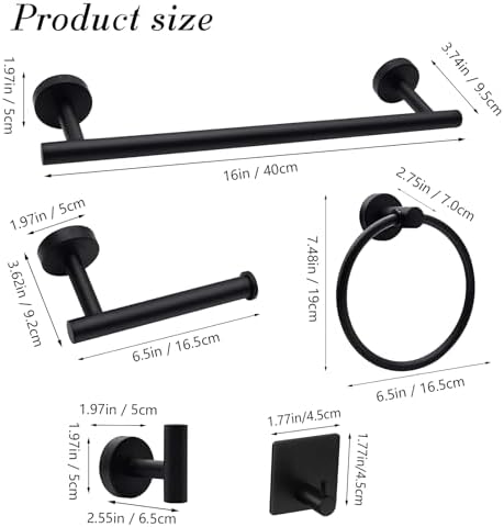Lckppo 14-Piece Black Bathroom Hardware Set