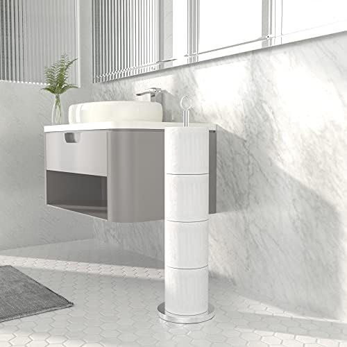 Modern Stainless Steel Toilet Paper Holder Stand with 4 Rolls Capacity