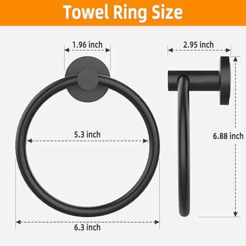 Matte Black 2-Pack Stainless Towel Rings