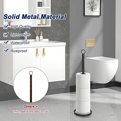 Sturdy Rust-Resistant Space-Saving Toilet Paper Holder Stand