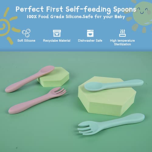 Vicloon Silicone Baby Spoon Set for Weaning