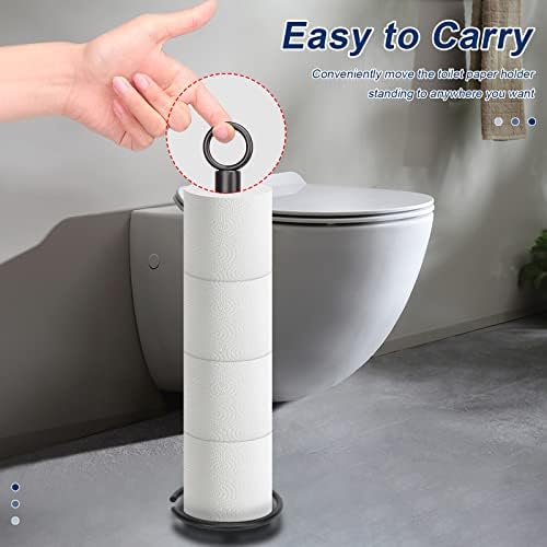 Sturdy Rust-Resistant Space-Saving Toilet Paper Holder Stand