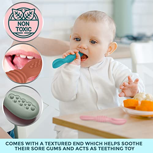 Self-Feeding Baby Spoons Silicone BPA-Free for 6 Months