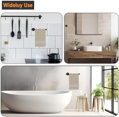 Hand Towel Holder Rustproof Matte Black Modern Design Flexible Use
