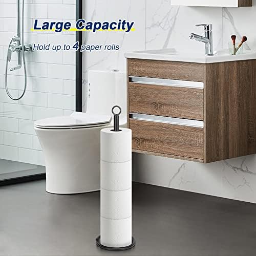 Sturdy Rust-Resistant Space-Saving Toilet Paper Holder Stand
