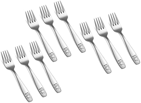 Pimoys Kids Forks Set Toddler Food Cutlery for Safe Self-Feeding