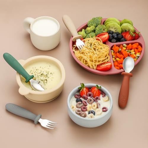 DRKIO 8 Piece Toddler Utensils Set Safe Ergonomic and Perfect for Kids