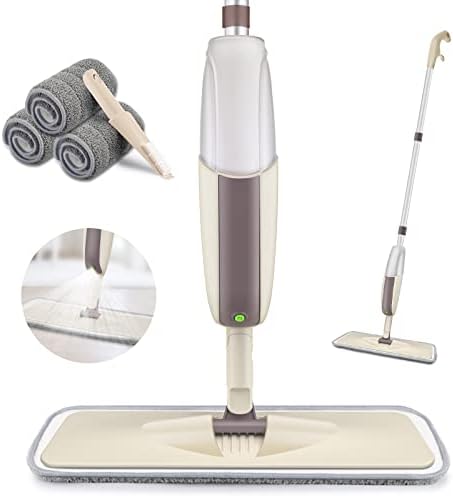 Spray Mop with Refillable Bottle 3 Washable Microfiber Pads