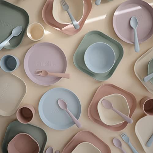 Mushie Flatware Set for Kids Sage Colors