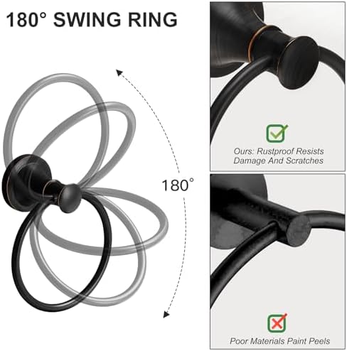 BESy Oil Rubbed Bronze Wall-Mounted Towel Holder