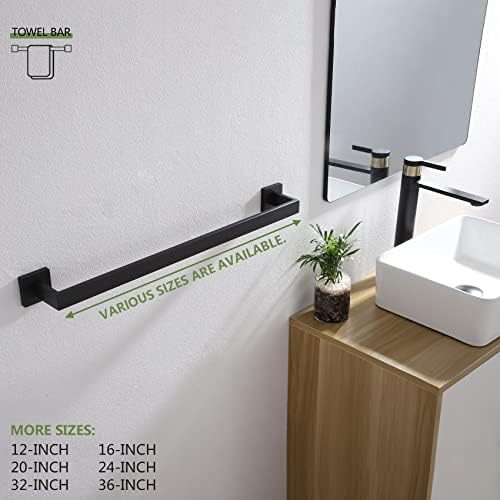 24-Inch Stainless Steel Towel Bar Matte Black