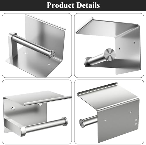 Tindbea Toilet Paper Holder with Phone Shelf Brushed Nickel