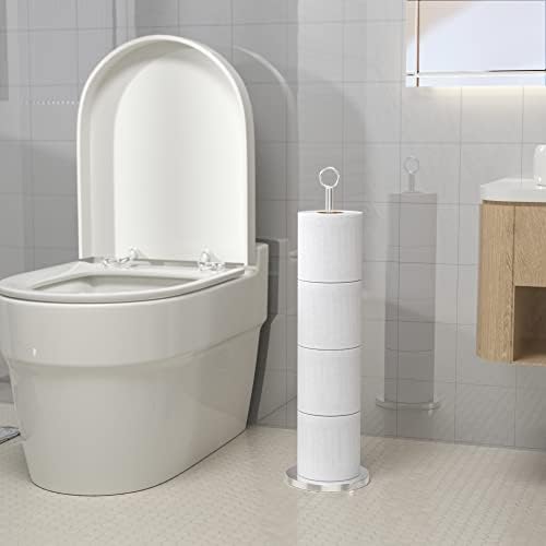 Modern Stainless Steel Toilet Paper Holder Stand with 4 Rolls Capacity
