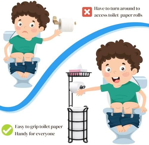 Organize Your Restroom with KeFantaToilet Paper Holder Stand with Shelves