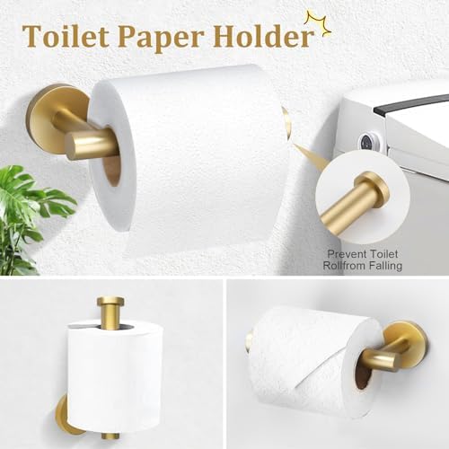 TURS Brushed Gold Towel Bar Set