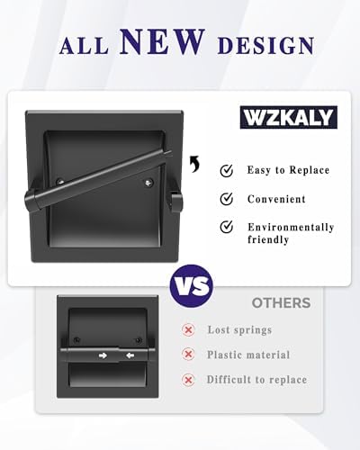 Matte Black Recessed Toilet Paper Holder