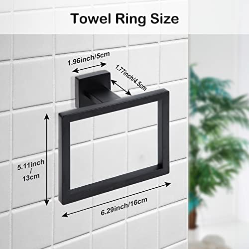 Matte Black Towel Ring Premium Bathroom Hardware