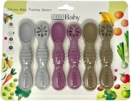 Perfect for Baby 6-Piece Silicone Spoons for Weaning
