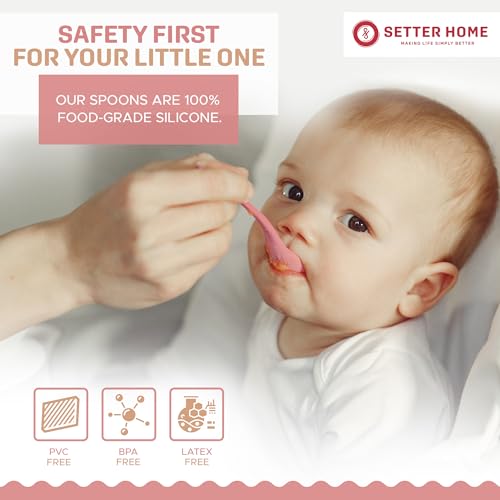 SETTER HOME Best Soft Silicone Baby Spoons 4-Pack 1