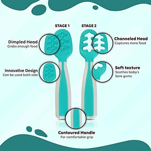 Baby Spoons for Kids - Silicone Pre-Spoon Set