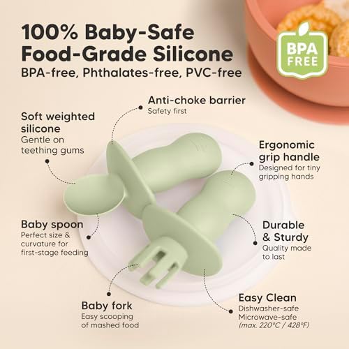 Reusable Silicone Baby Set Perfect for Baby Led Weaning